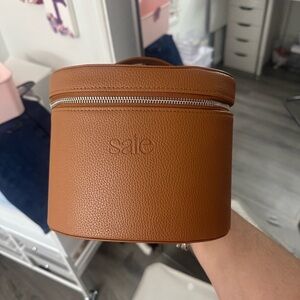 Saie Tan Leather Cosmetic vanity case